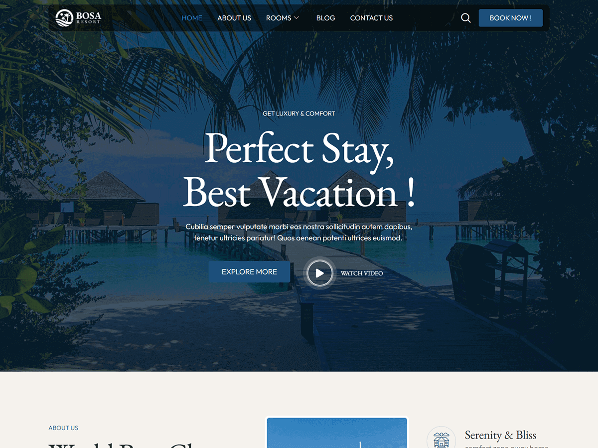 Bosa Resort theme screenshot