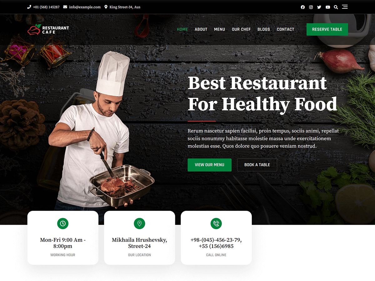 Bosa Restaurant Cafe theme screenshot