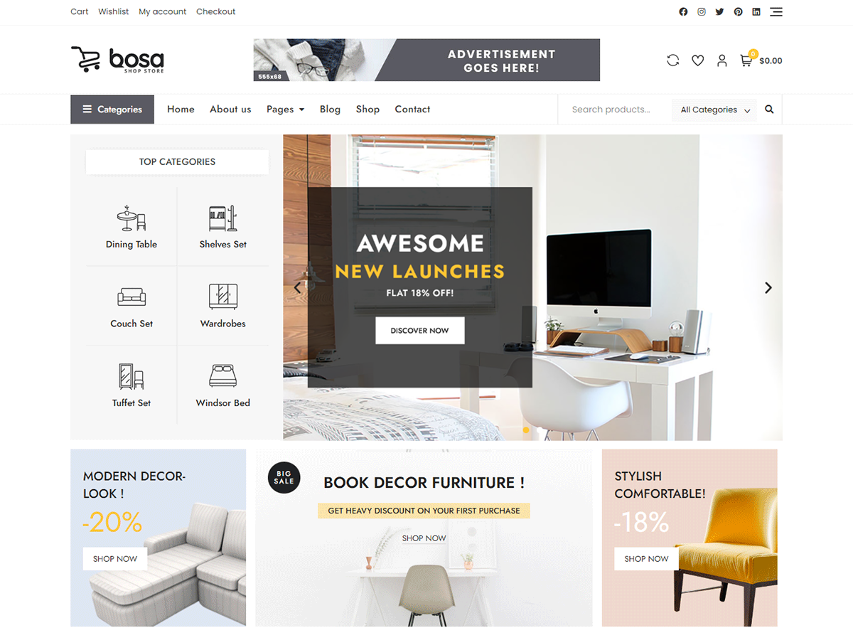 Bosa Shop Store theme screenshot