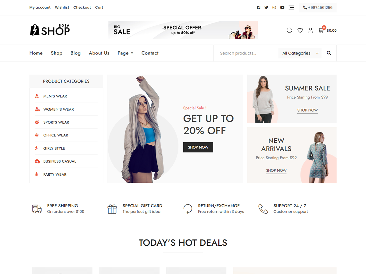 Bosa Shop theme screenshot
