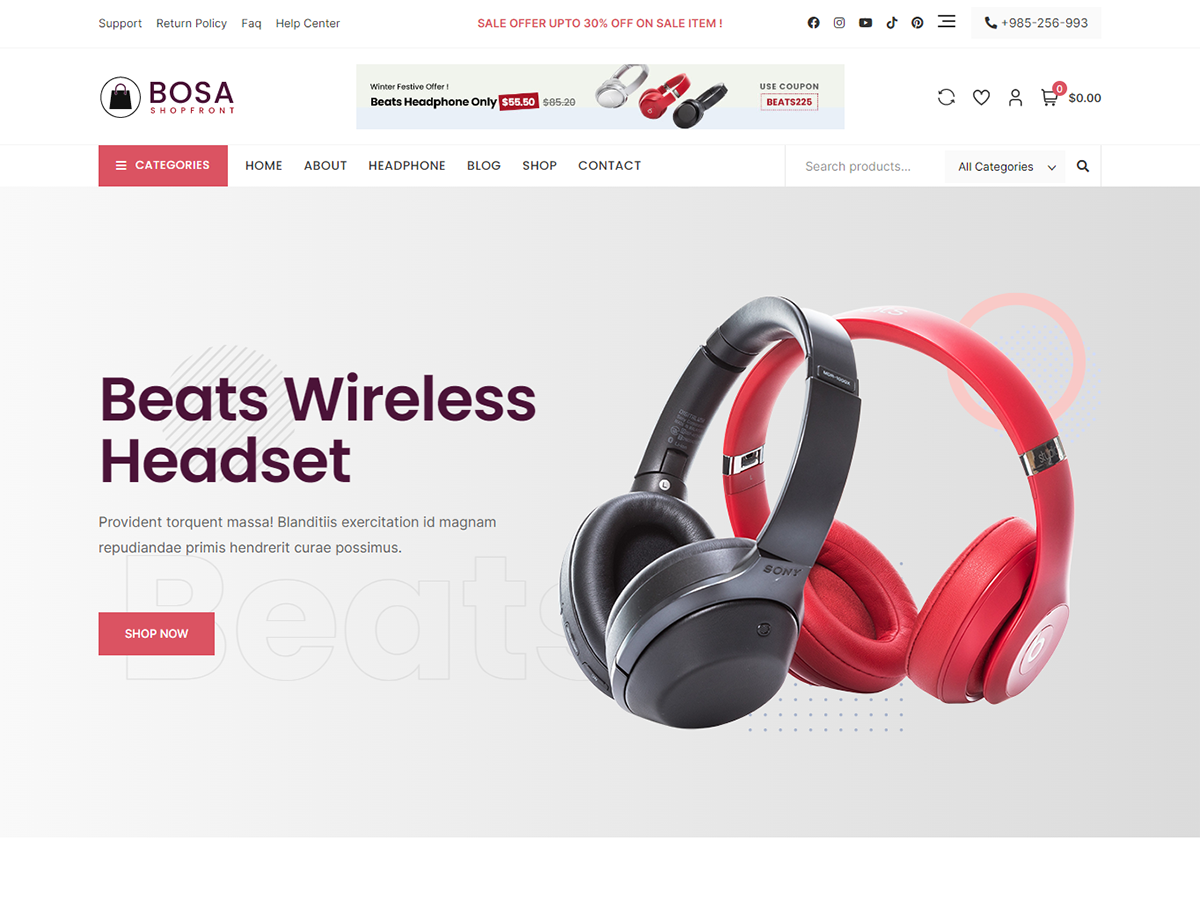 Bosa Shopfront theme screenshot