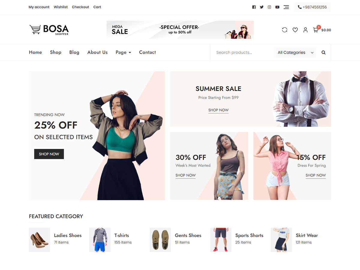 Bosa Shopper theme screenshot