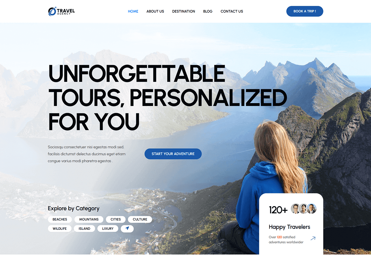 Bosa Travel Agency theme screenshot