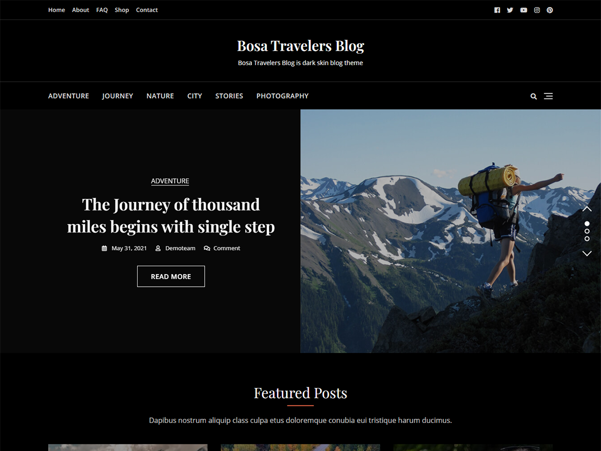Bosa Travelers Blog theme screenshot