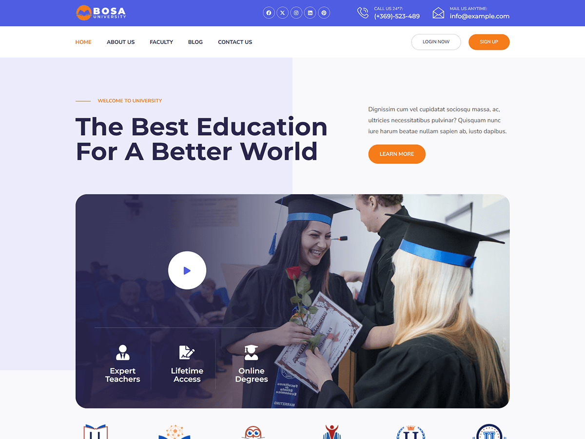 Bosa University theme screenshot