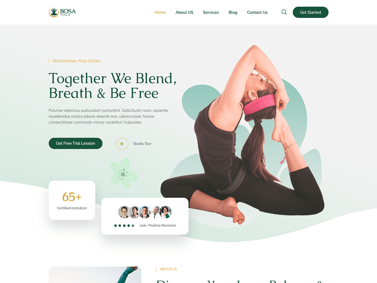 Bosa Yoga theme screenshot