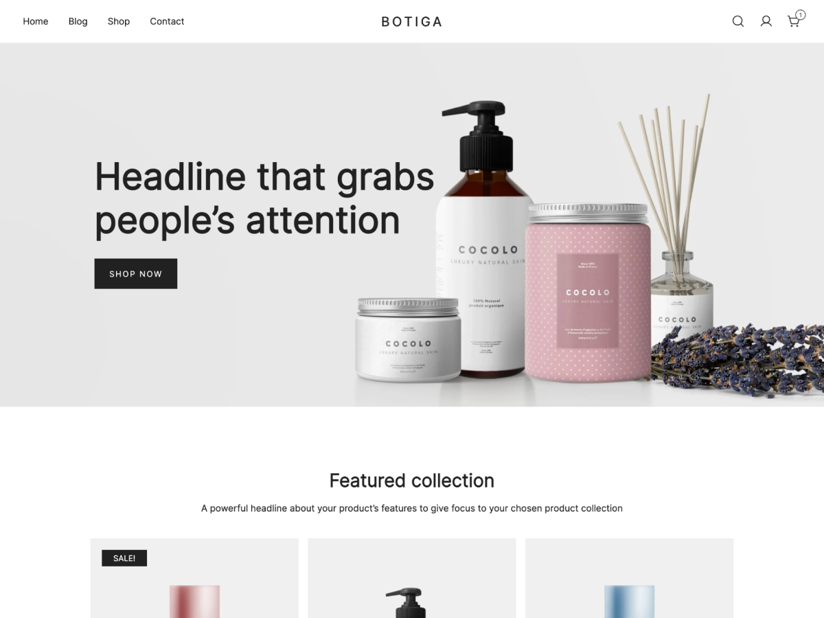 Botiga theme screenshot