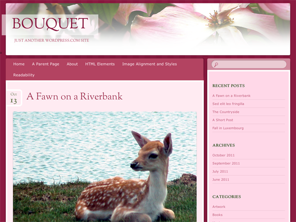 Bouquet theme screenshot