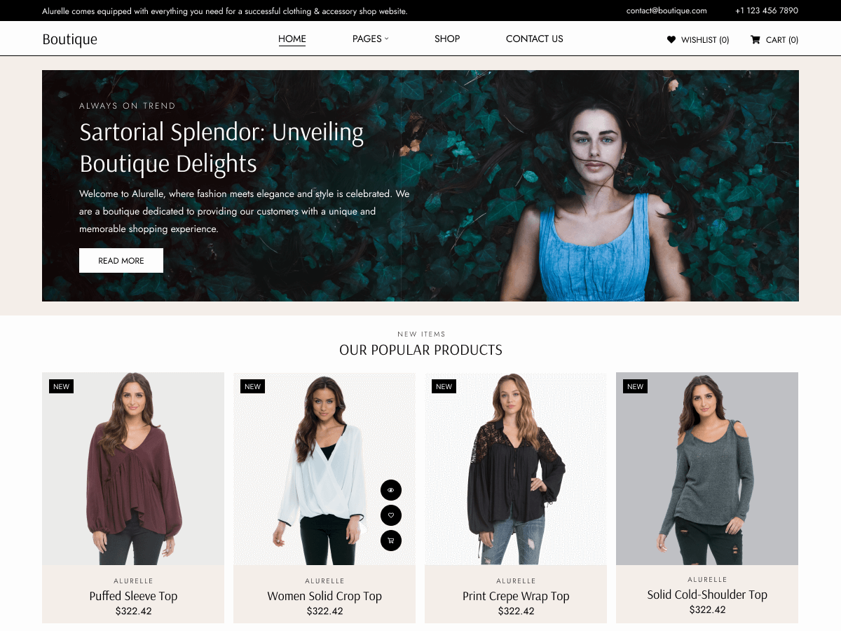 Boutique Designer Shop theme screenshot