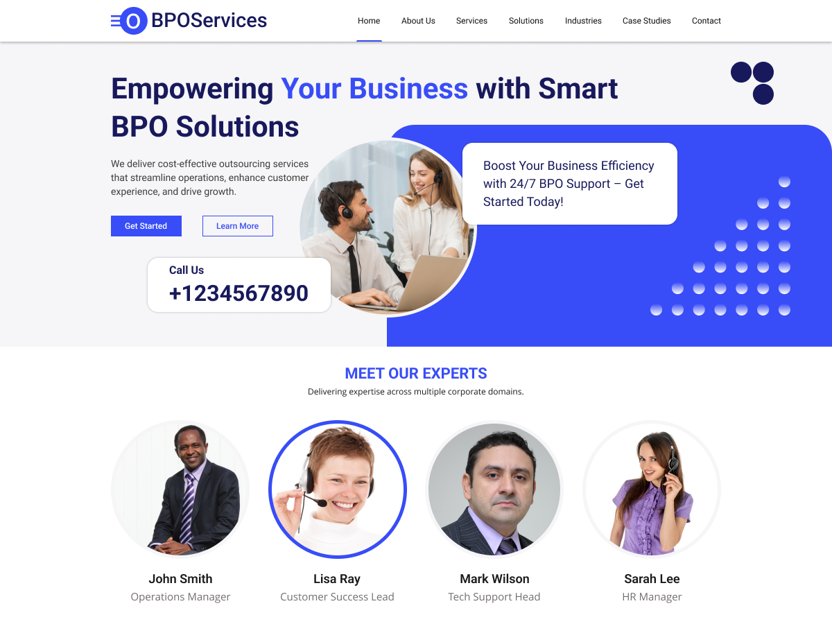 BPO Services theme screenshot