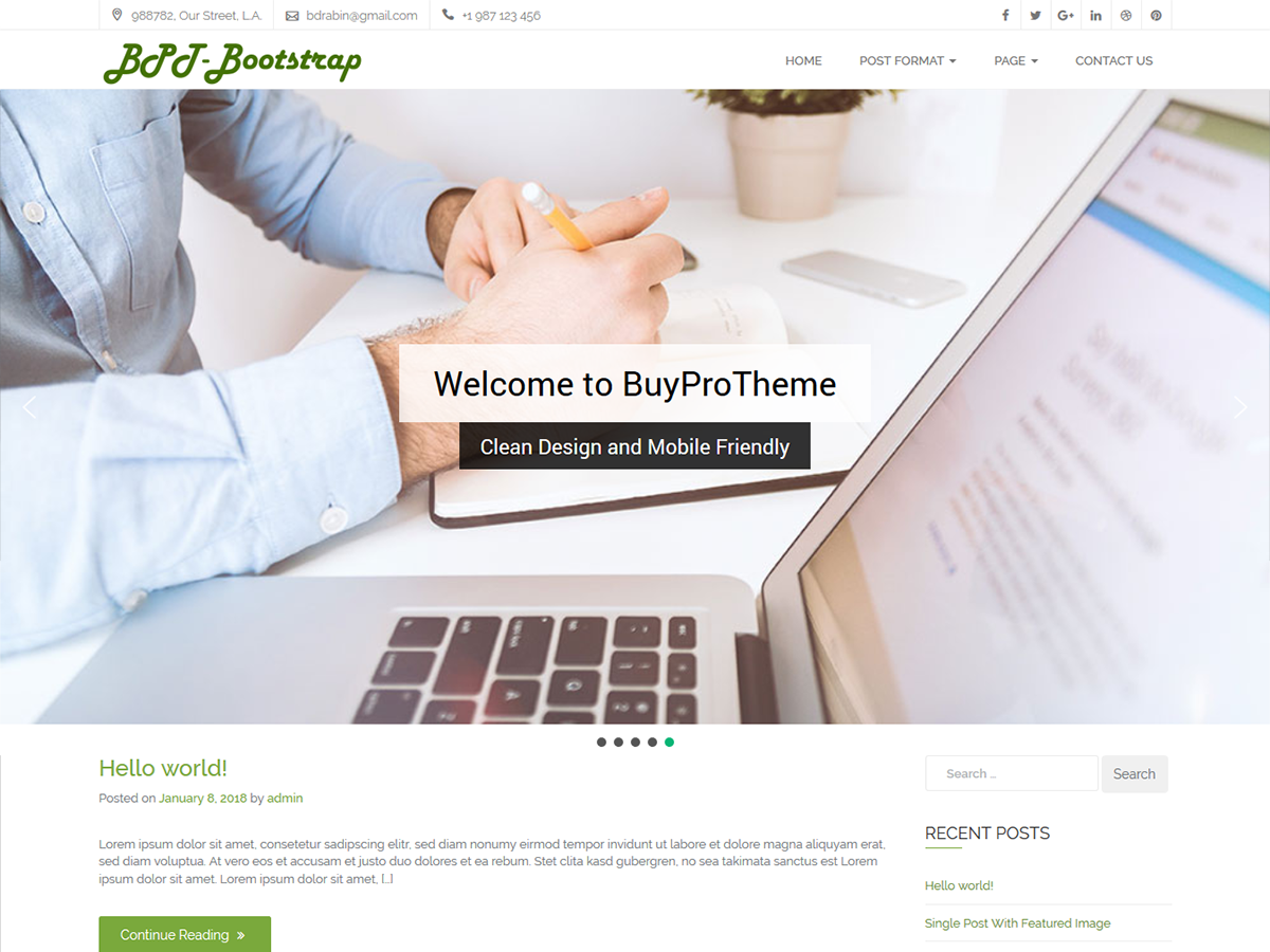 BPT Bootstrap theme screenshot
