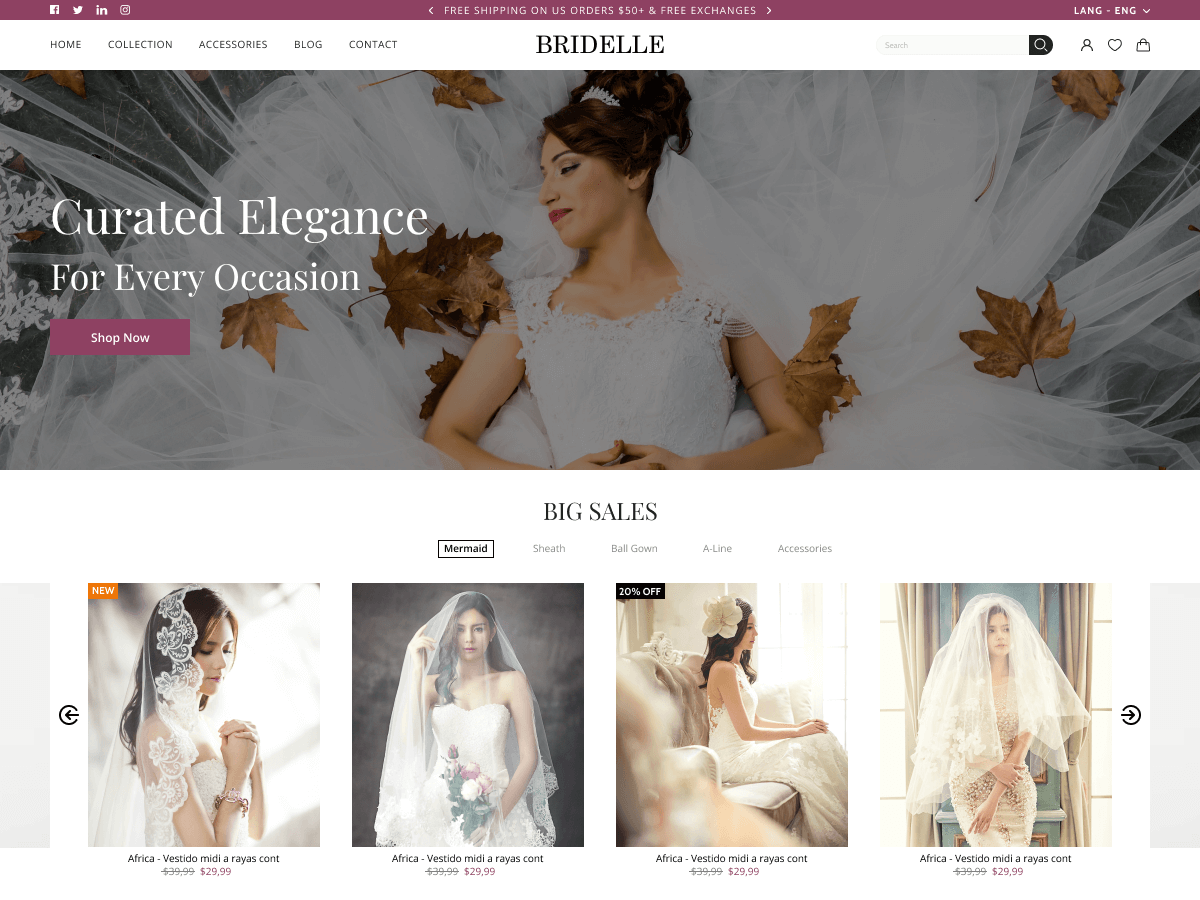 Bridal Dresses theme screenshot