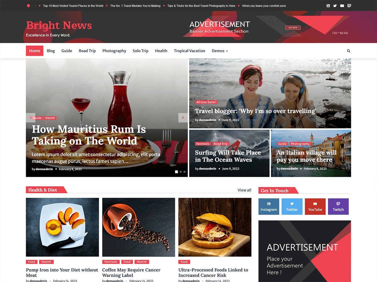 Bright News theme screenshot