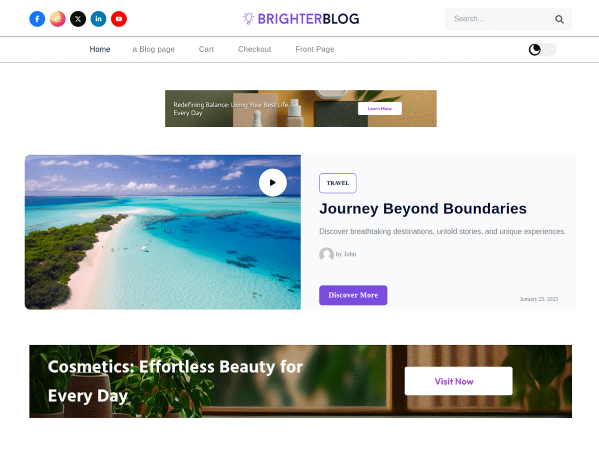 Brighter Blog theme screenshot