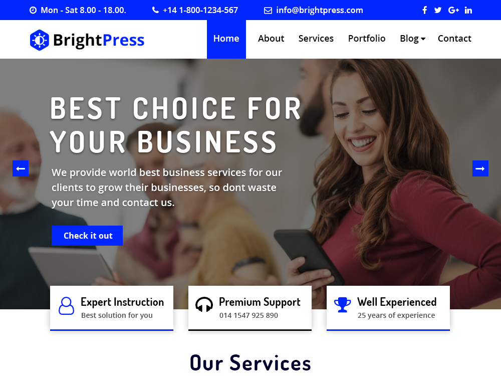 BrightPress theme screenshot