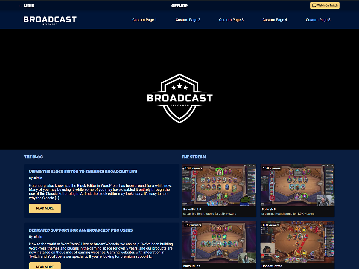 Broadcast Lite theme screenshot