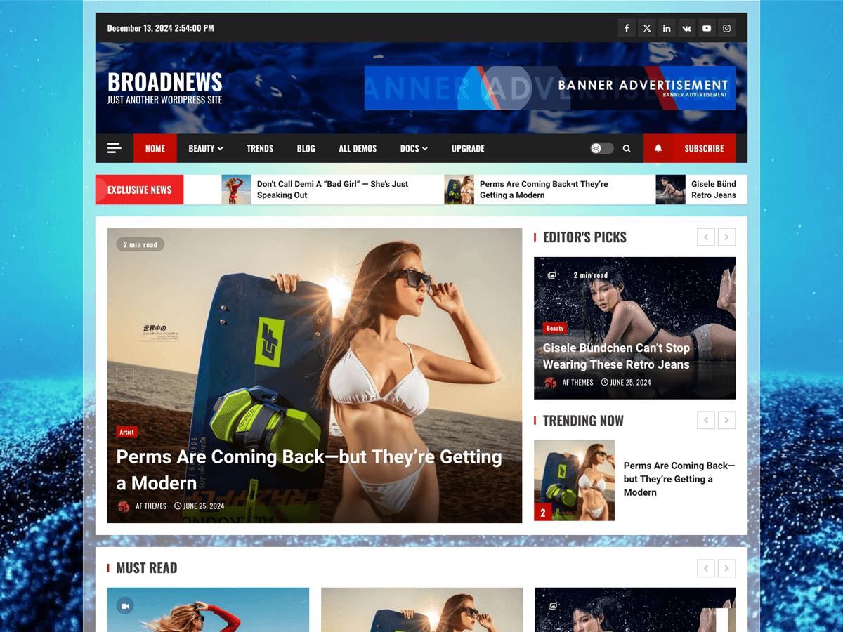 BroadNews theme screenshot