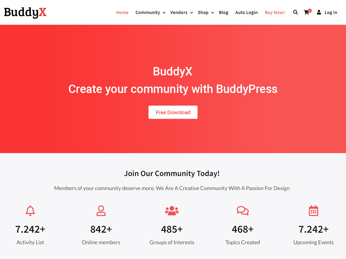 BuddyX theme screenshot