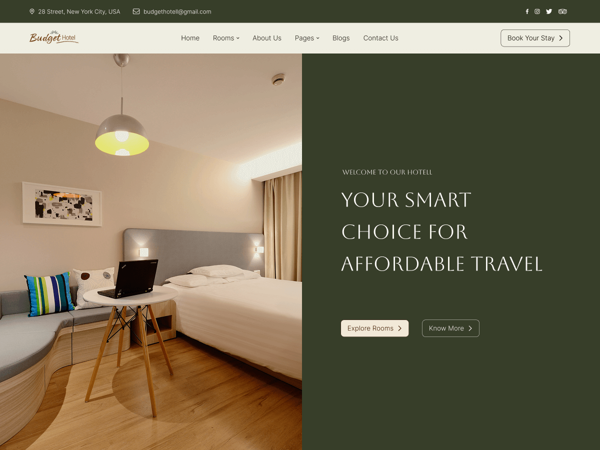 Budget Hotel theme screenshot