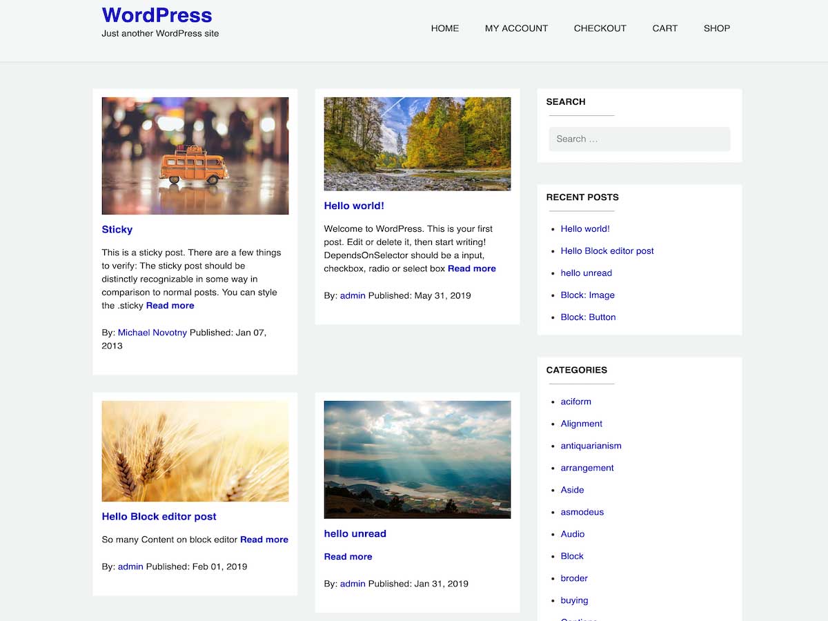 Bug Blog theme screenshot