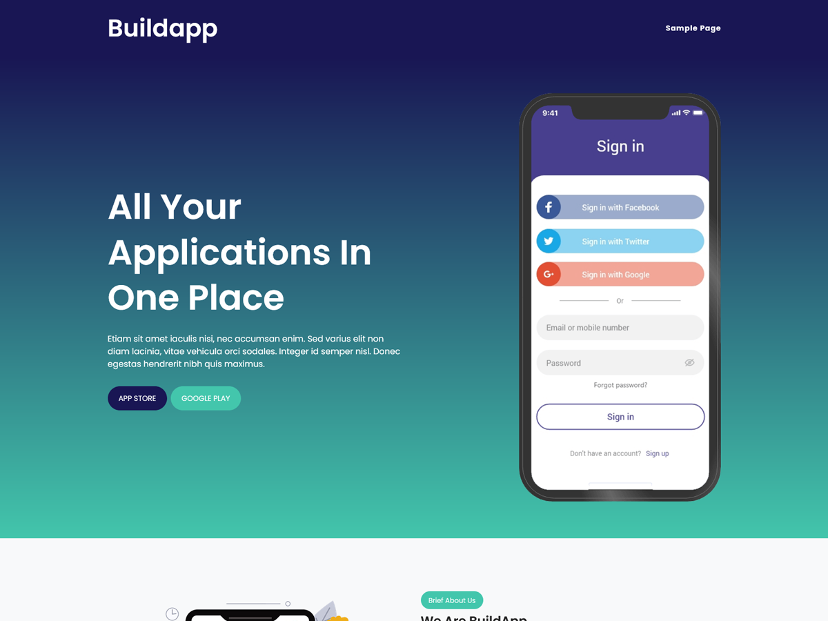 Buildapp theme screenshot