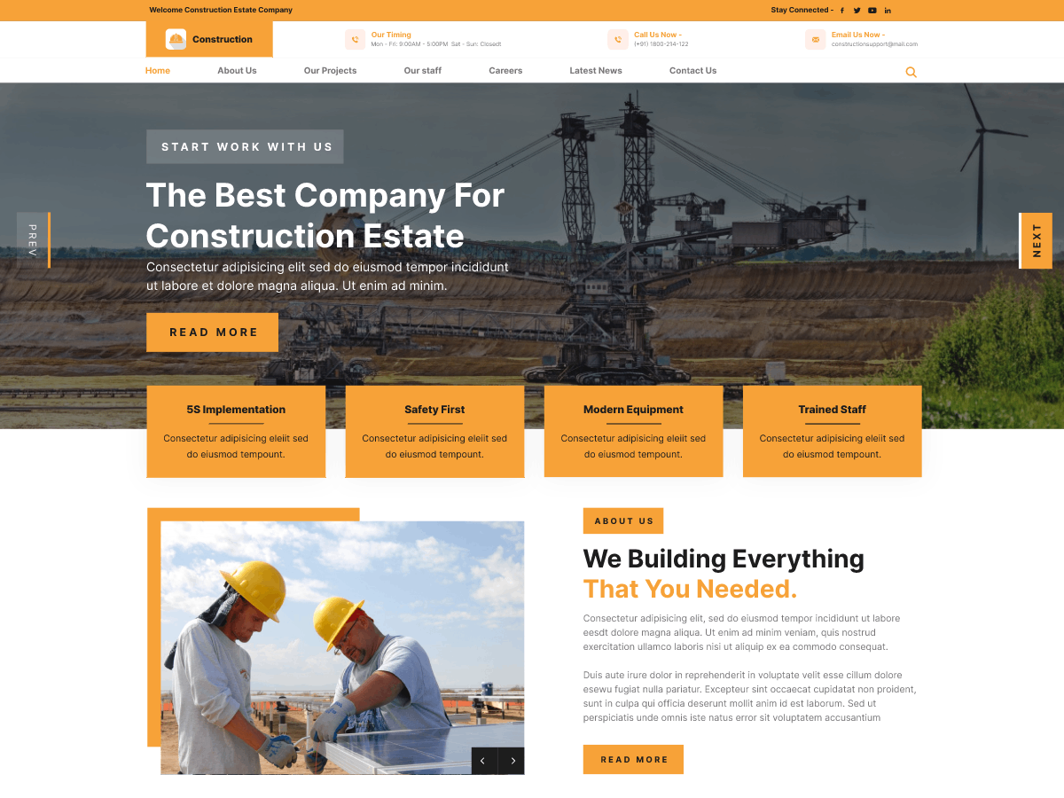 Building Construction Lite theme screenshot