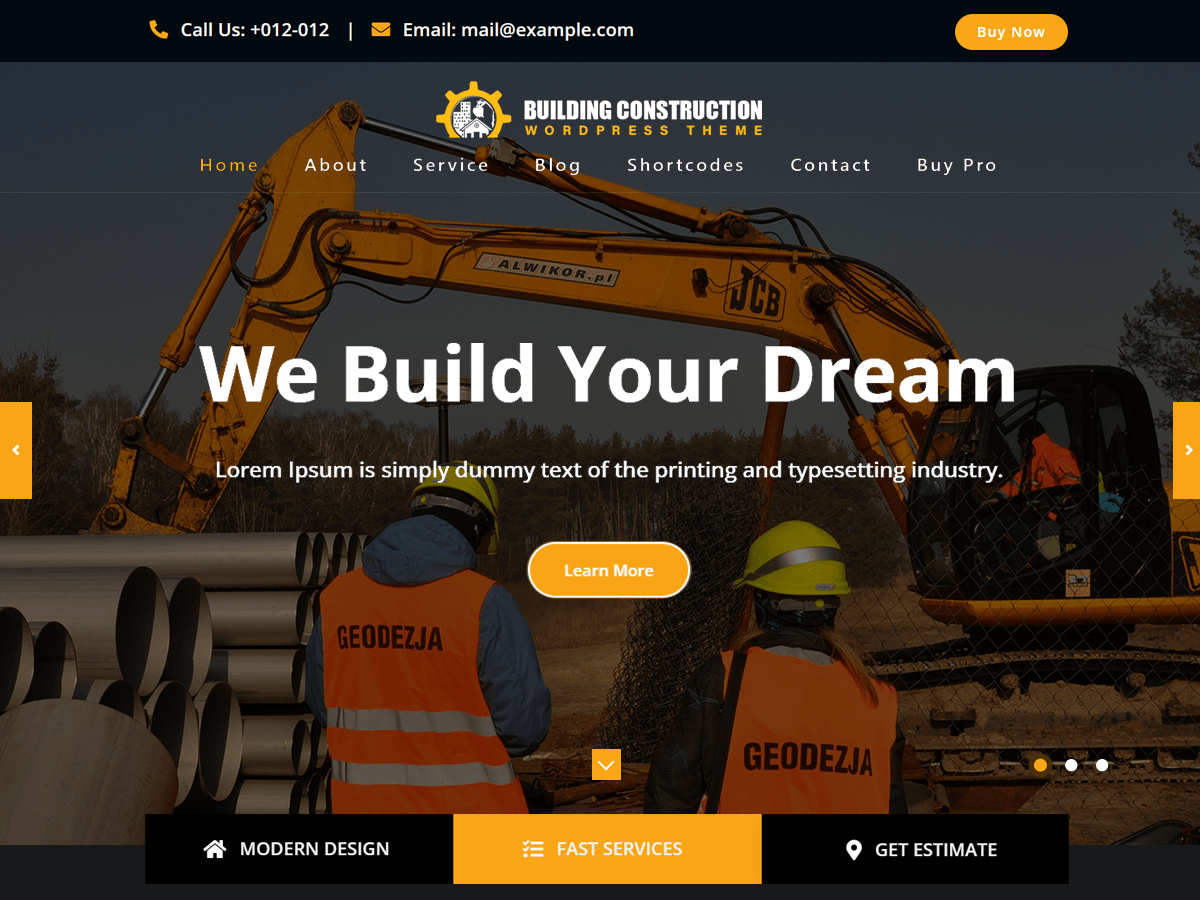 Building Construction theme screenshot