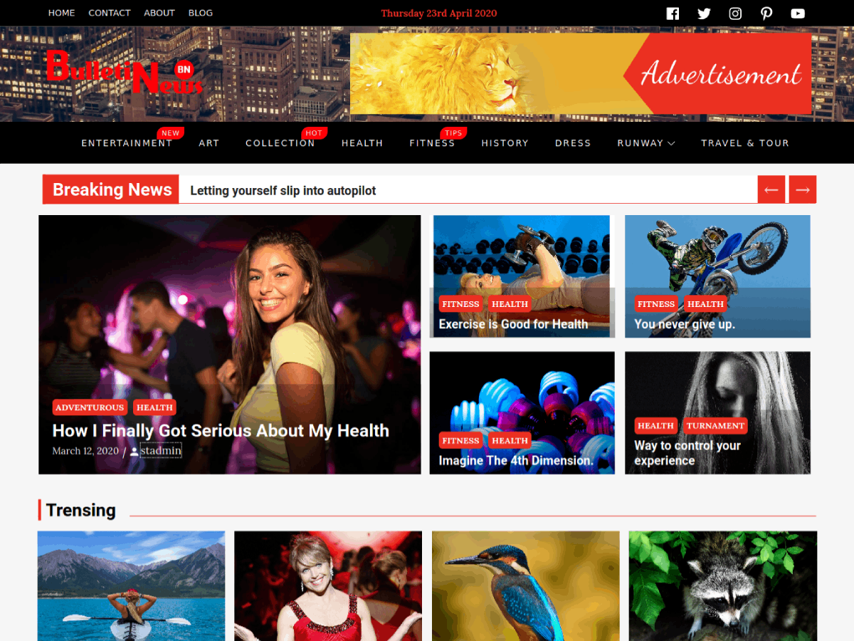 Bulletin News theme screenshot