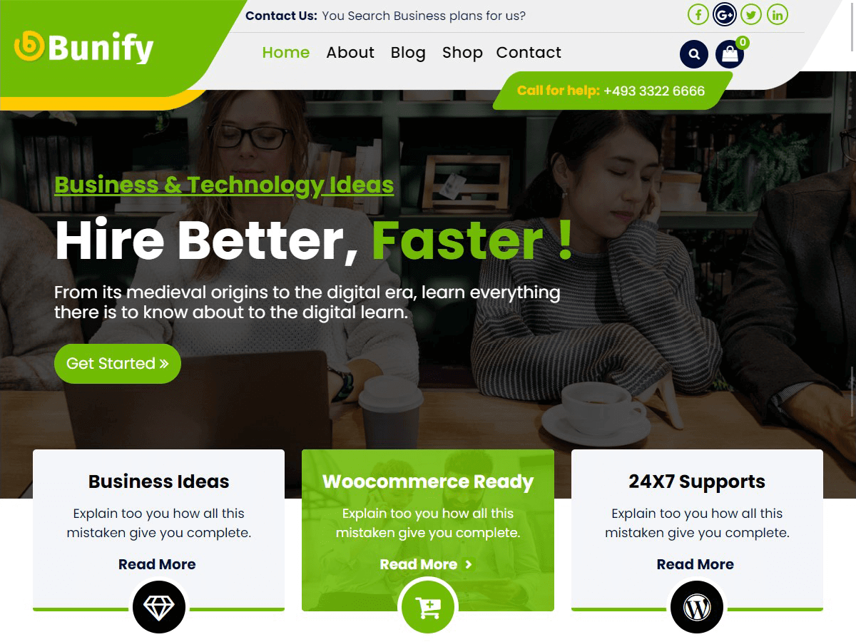 Bunify theme screenshot