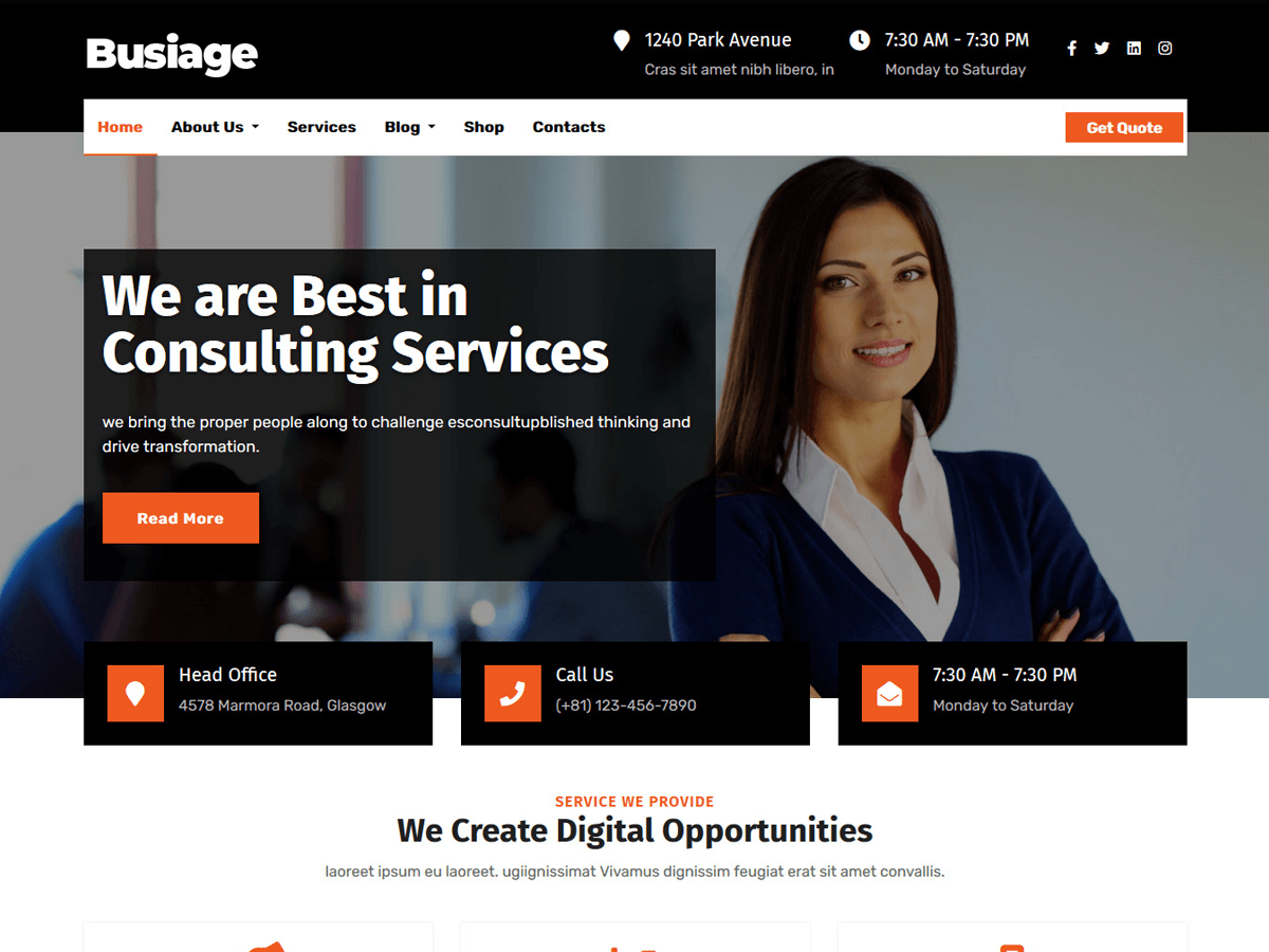 Busiage theme screenshot