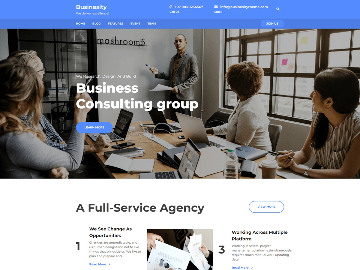 Businesity theme screenshot