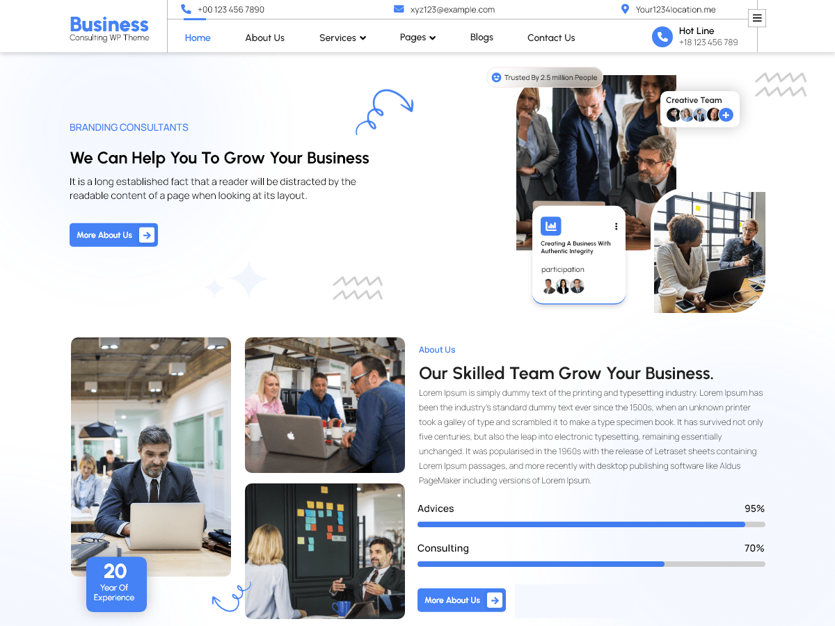 Business Assistant theme screenshot