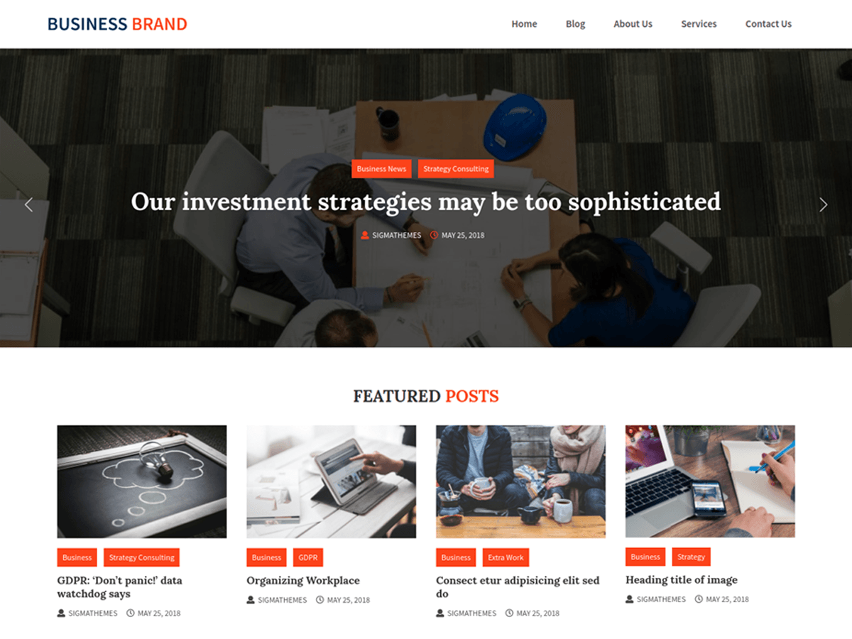Business Brand theme screenshot