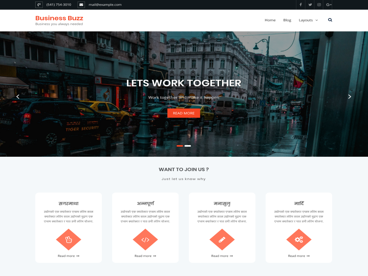 Business Buzz theme screenshot
