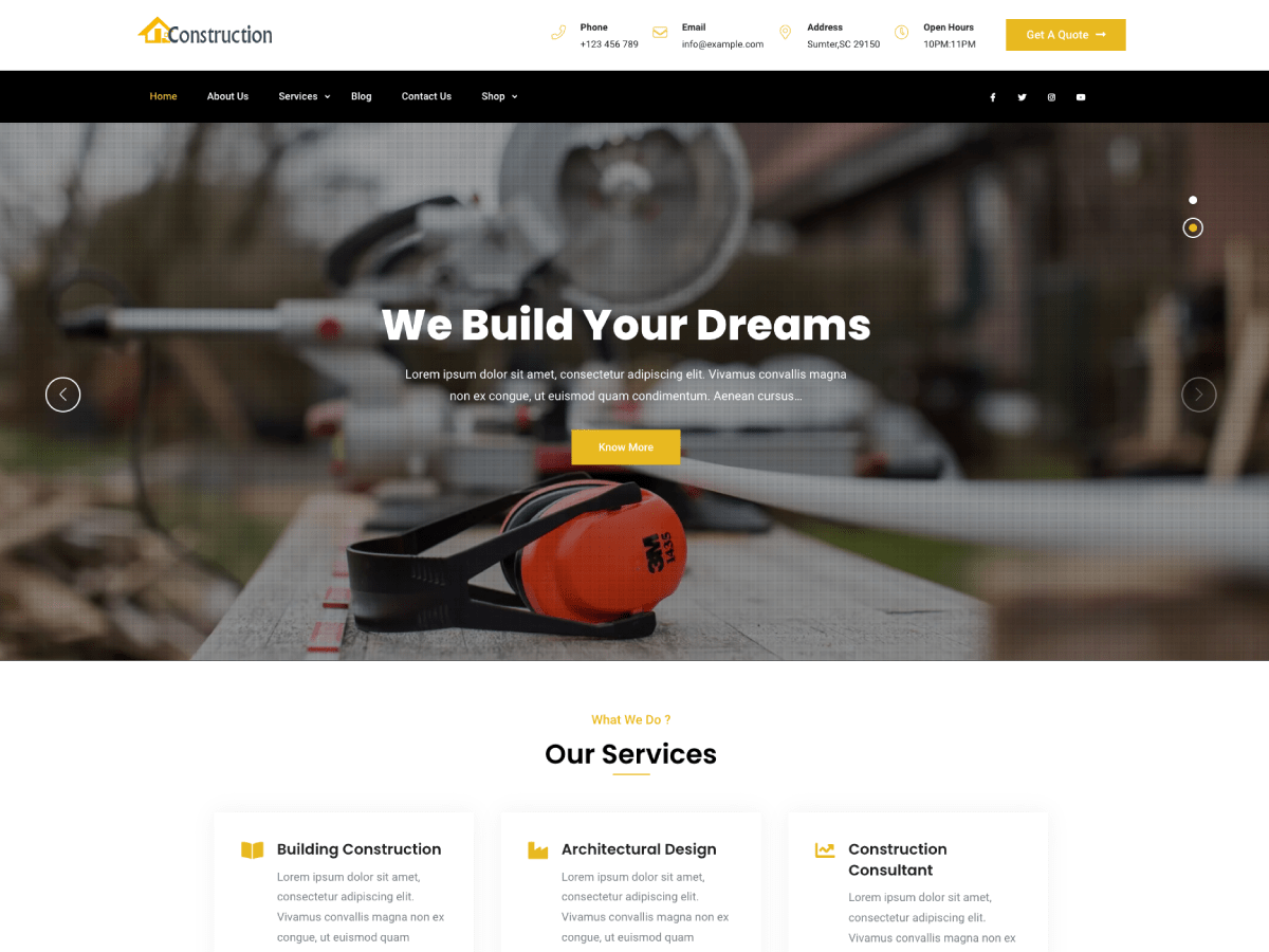 Business Capital Construction theme screenshot