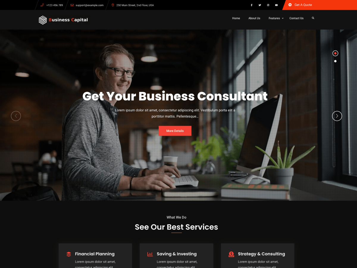 Business Capital Dark theme screenshot