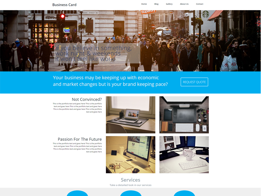 Business Card theme screenshot