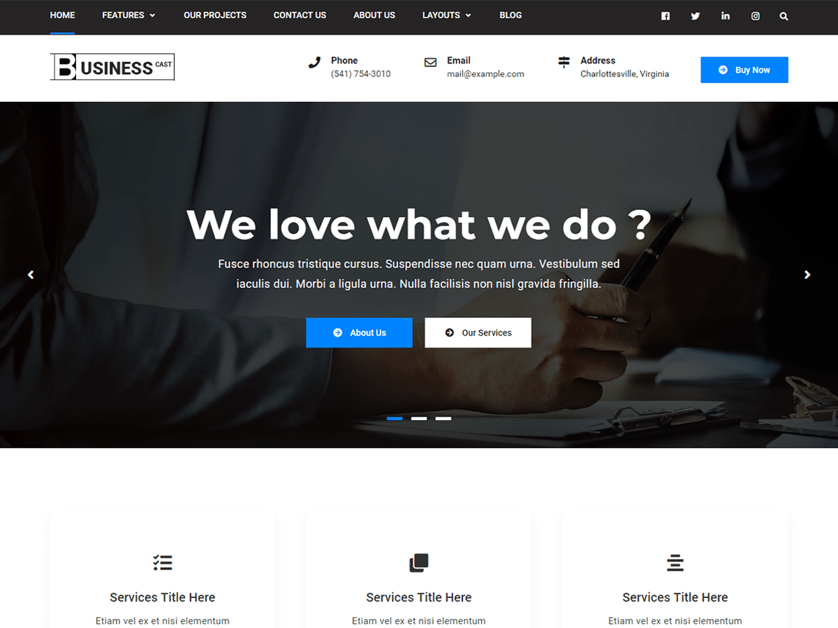 Business Cast theme screenshot