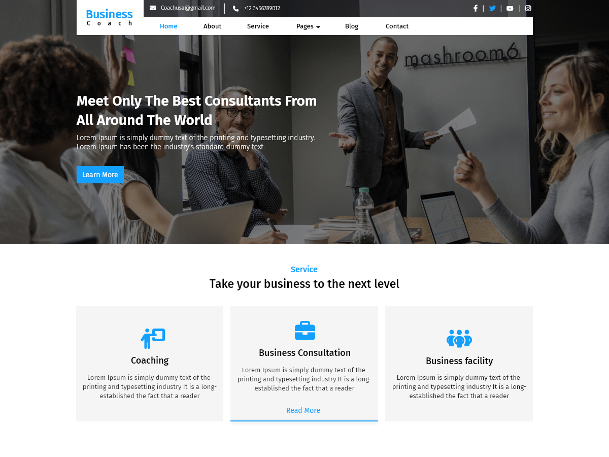 Business Coach Blocks theme screenshot