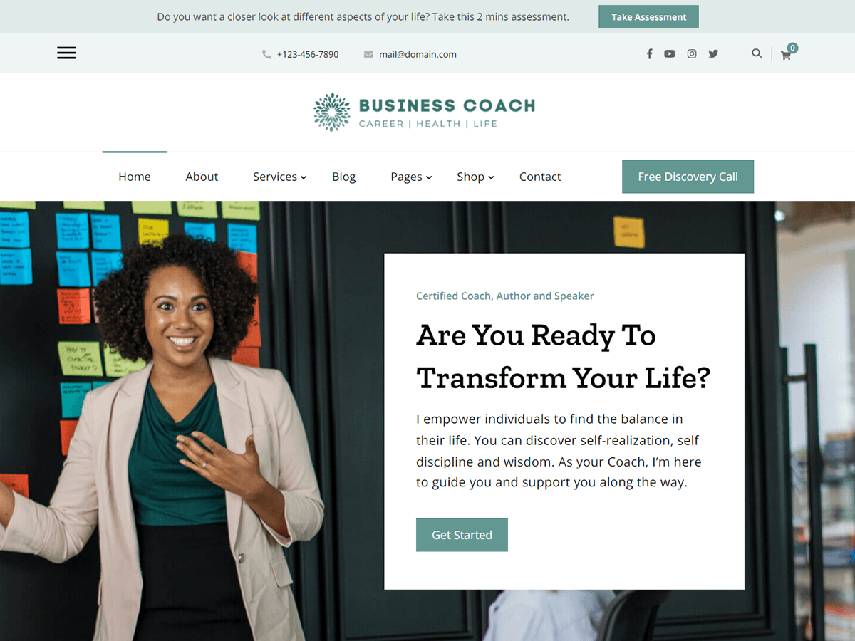 Business Coach theme screenshot