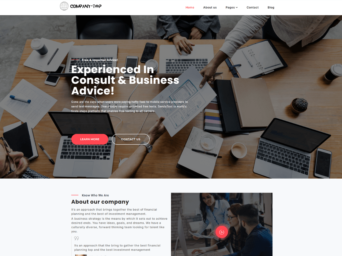 Business Company Elementor theme screenshot
