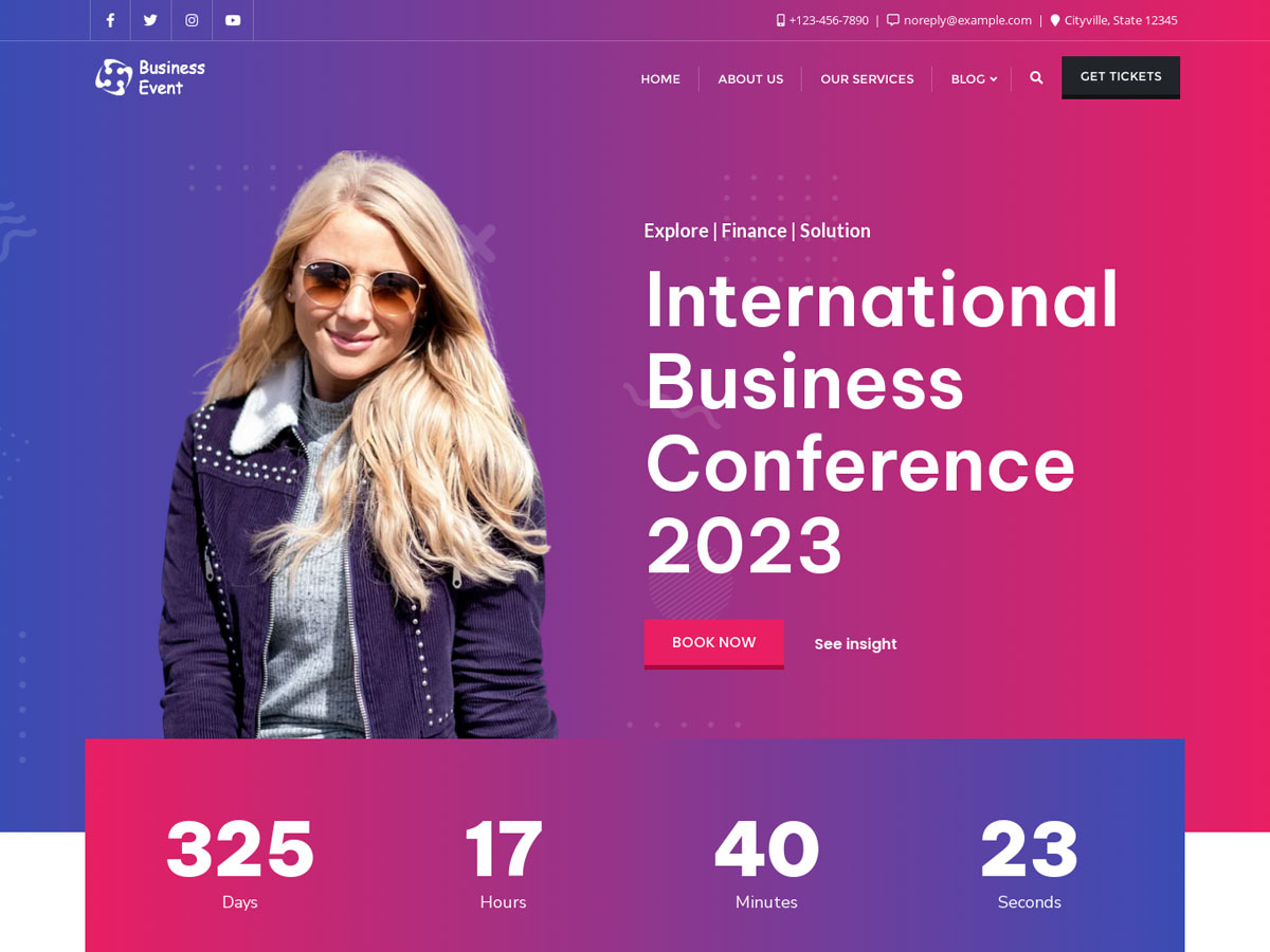 Business Conference theme screenshot
