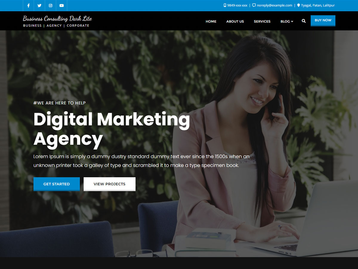 Business Consulting Dark theme screenshot