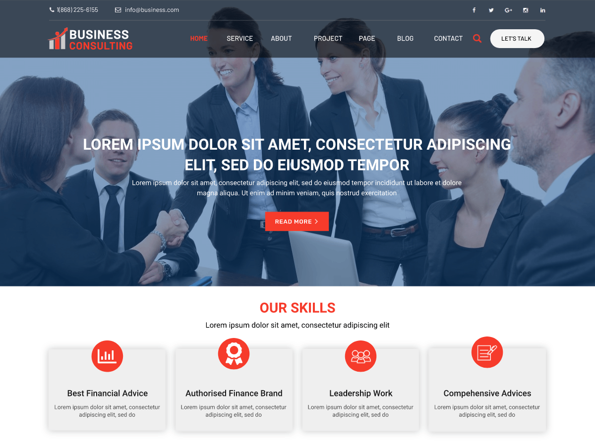 Business Consulting Lite theme screenshot