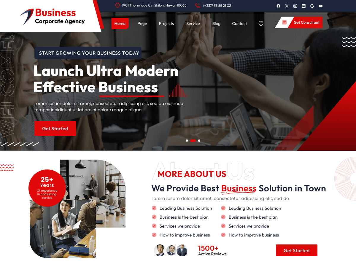 Business Corporate Agency theme screenshot