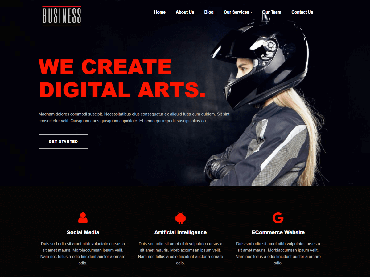 Business Dark theme screenshot