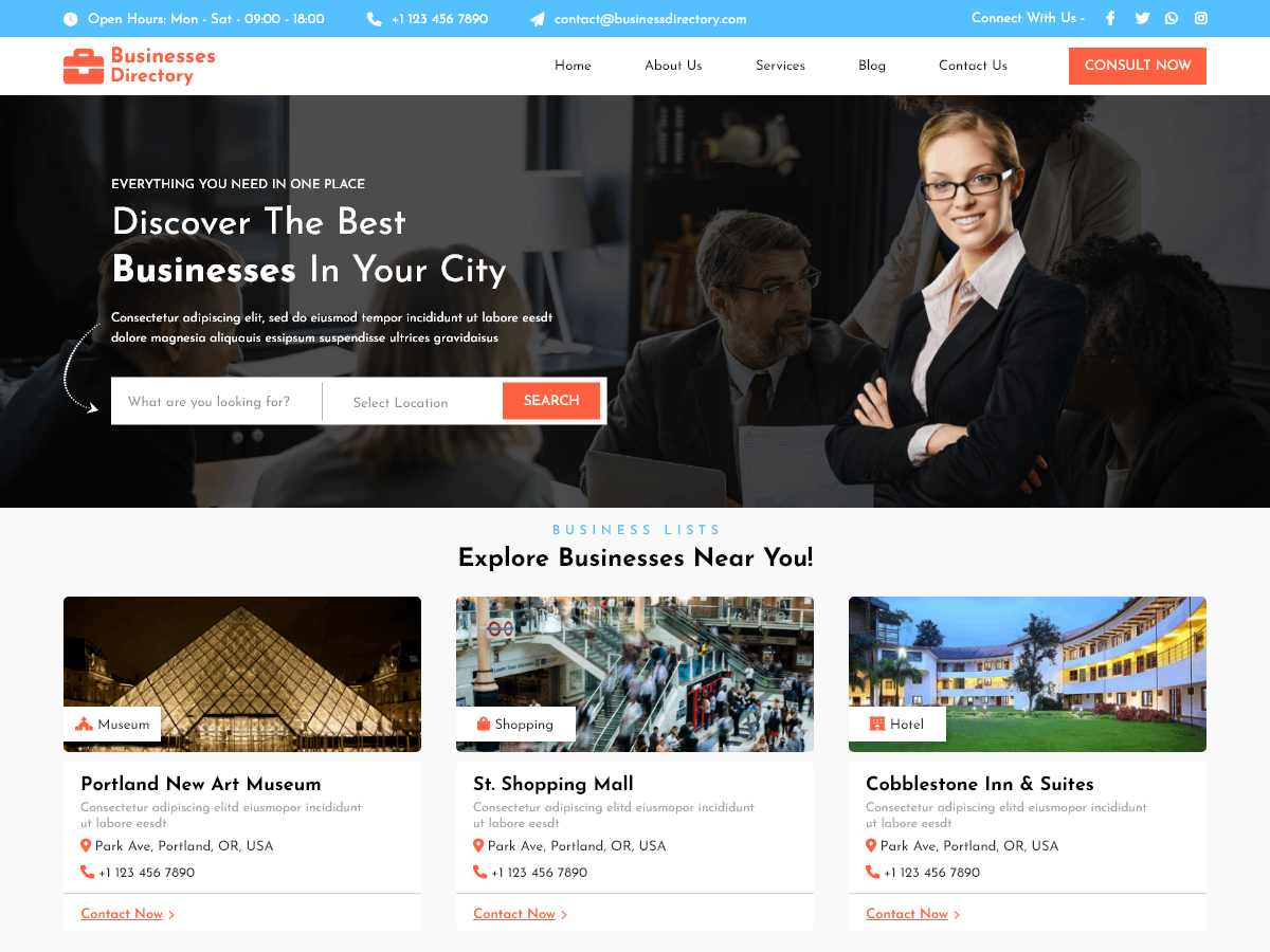 Business Directory Elementor theme screenshot