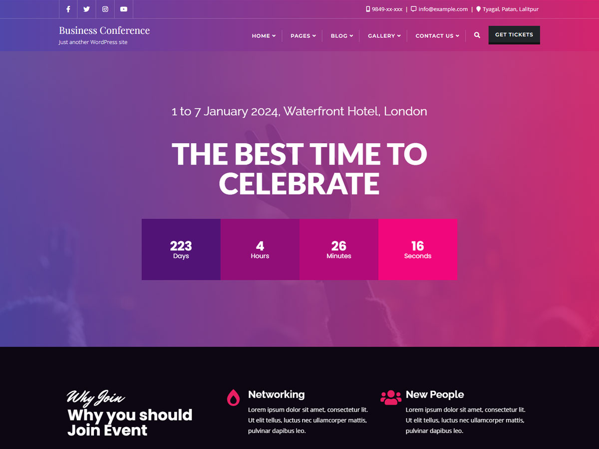 Business Event Conference theme screenshot
