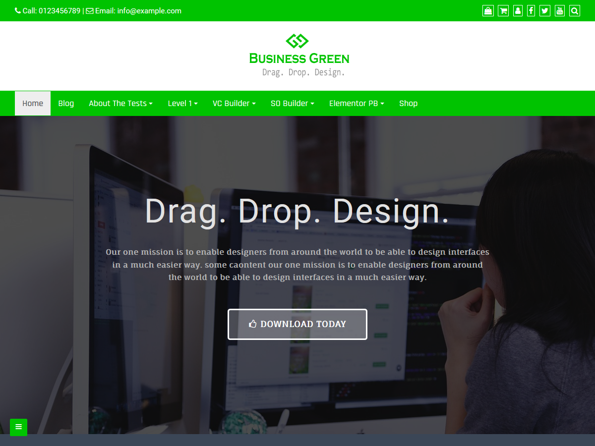 Business Green theme screenshot
