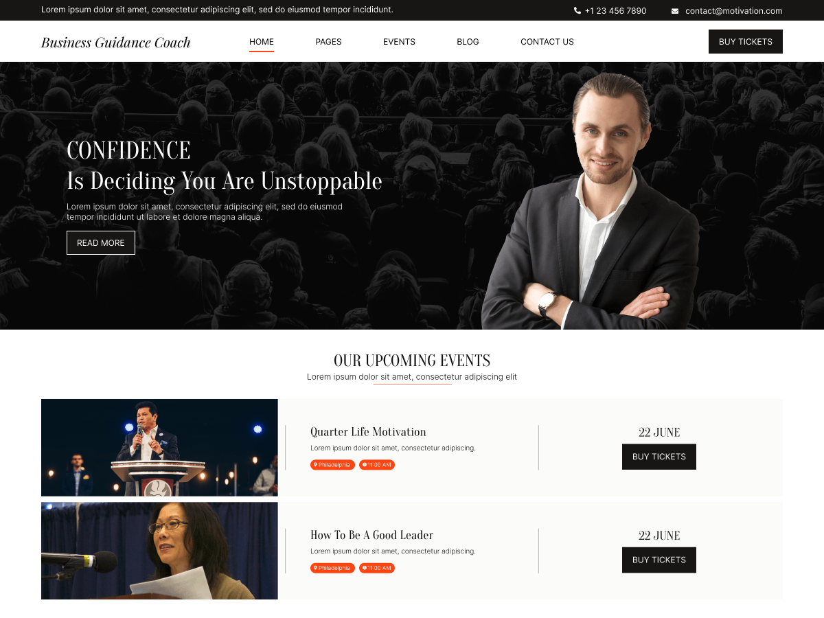 Business Guidance Coach theme screenshot